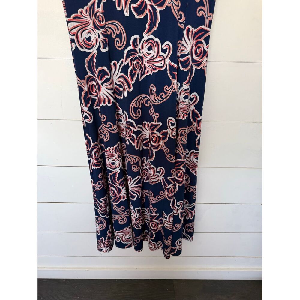 Maria Gabrielle Women’s Large Blue Paisley Stretchy Maxi Dress - Picture 6 of 7